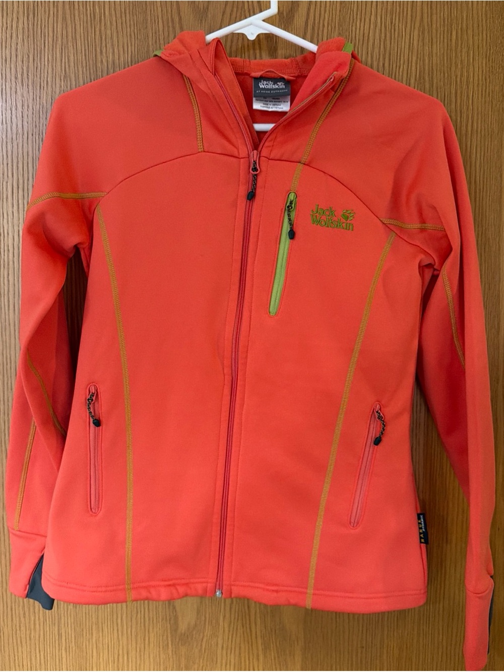 Jack Wolfskin Women’s Small Full Zip Softshell Hooded Jacket Pink Coral Hiking